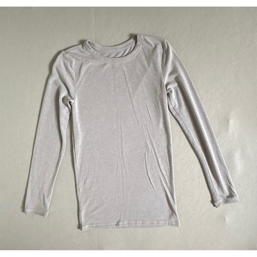 Goodfellow & Co Mens Small Gray Long Sleeve Crew Neck T-Shirt Heathered Stretch